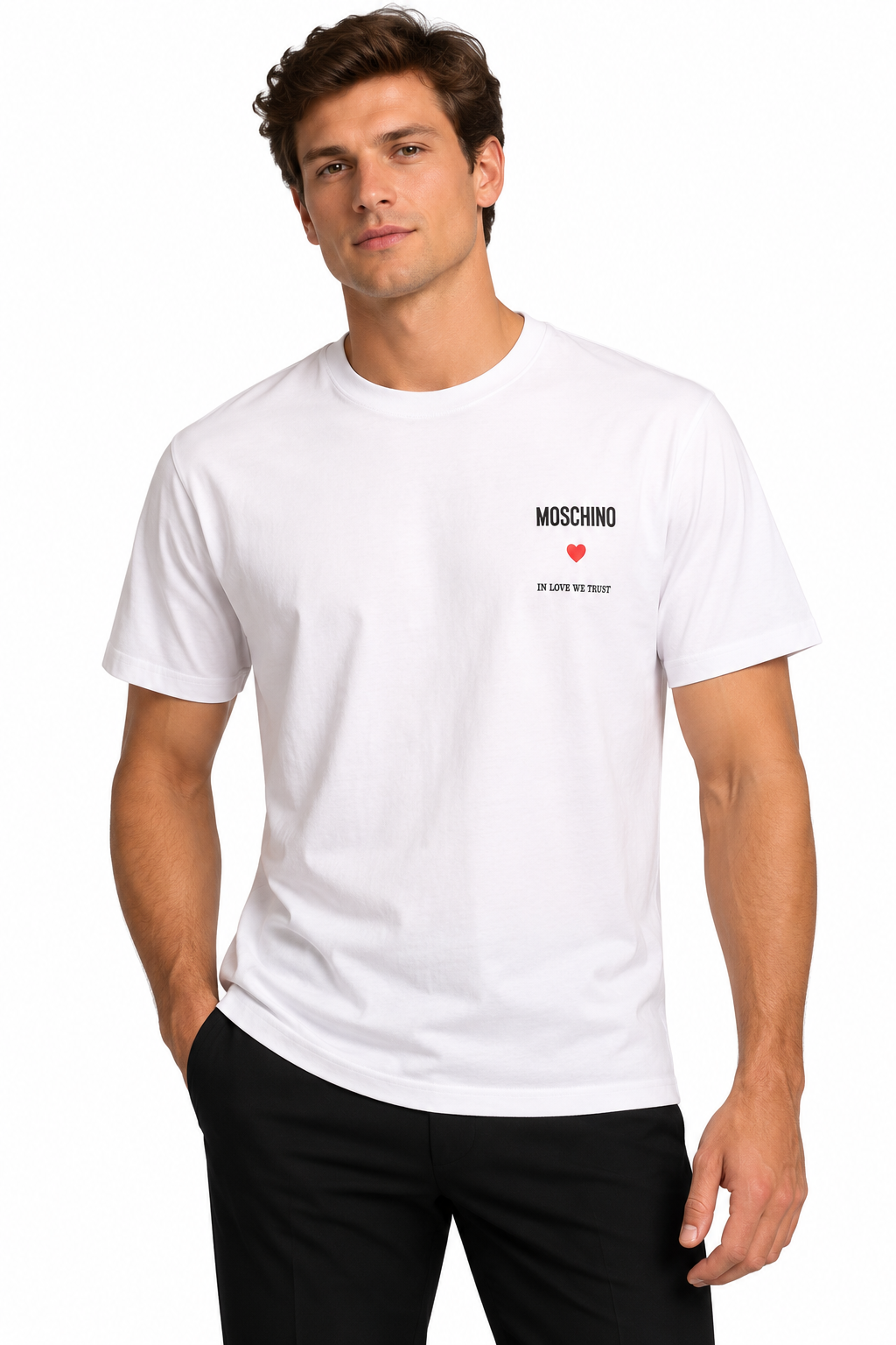 MOSCHINO COUTURE! - 2025 NWT "In Love We Trust" T-Shirt, Size-XXLarge