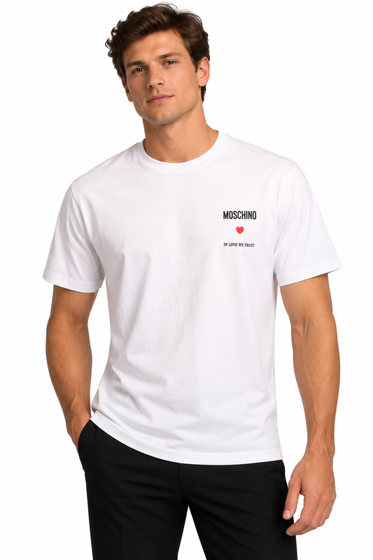 MOSCHINO COUTURE! - 2025 NWT "In Love We Trust" T-Shirt, Size-XXLarge