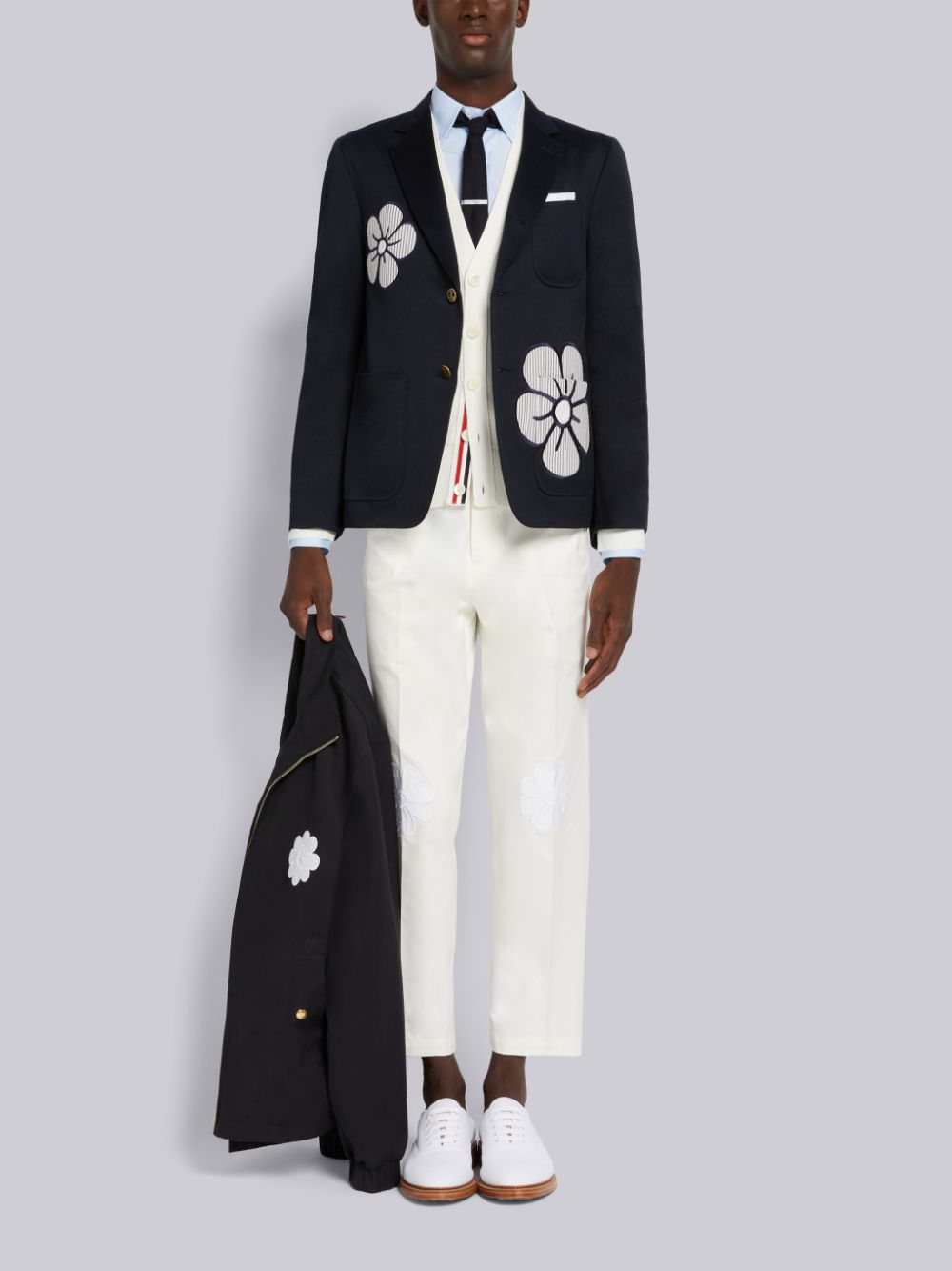 THOM BROWNE- NWT 2022  Ivory Cotton Floral Trousers, W-35