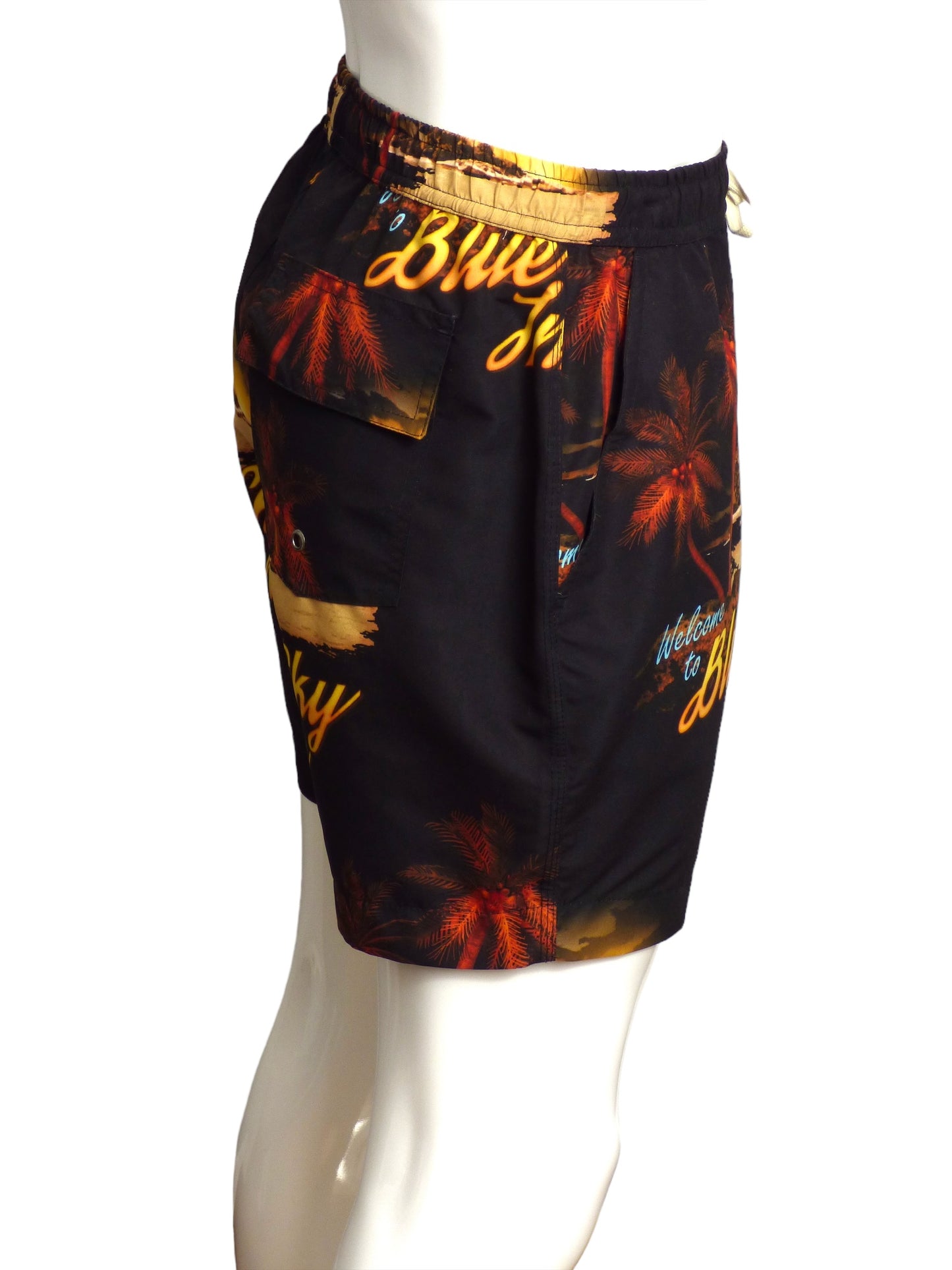 BLUE SKY INN- NWT Tropical Print Swim Trunks, Size Small