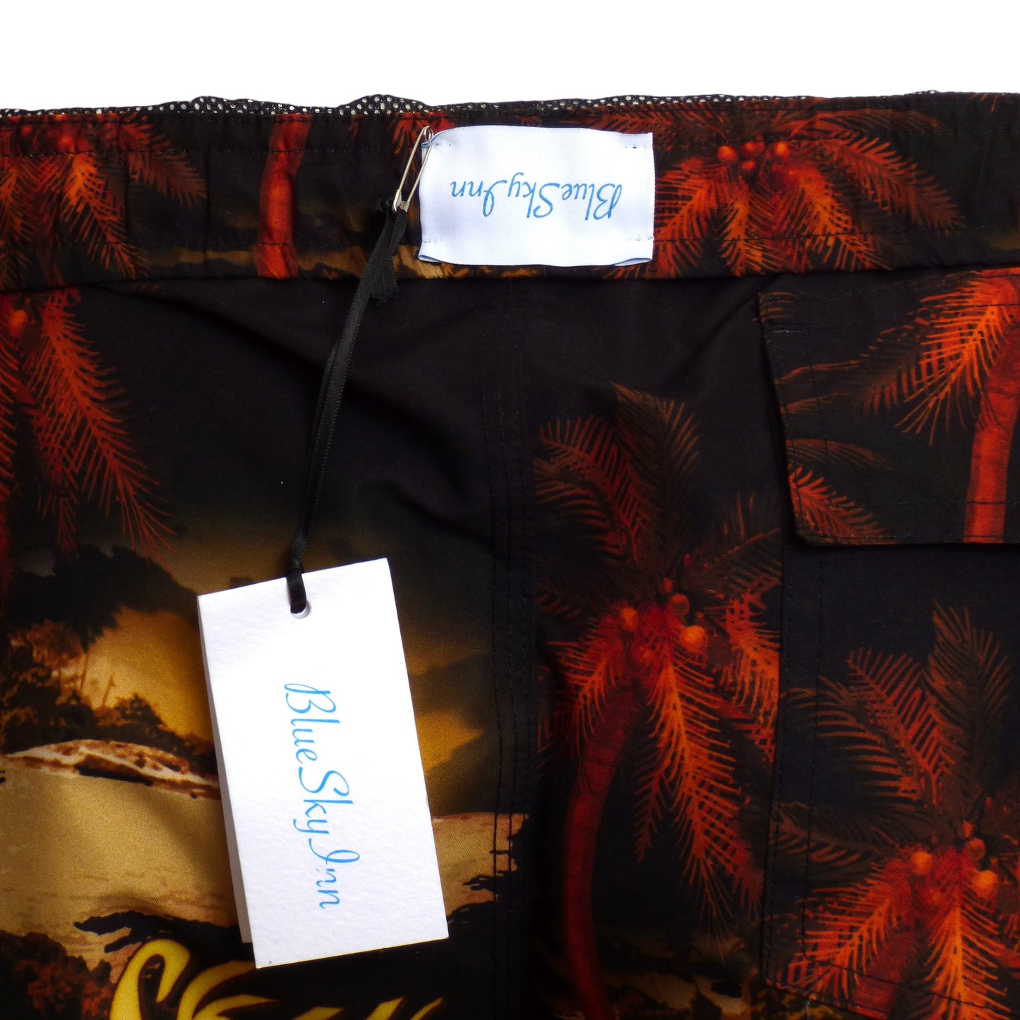 BLUE SKY INN- NWT Tropical Print Swim Trunks, Size Small