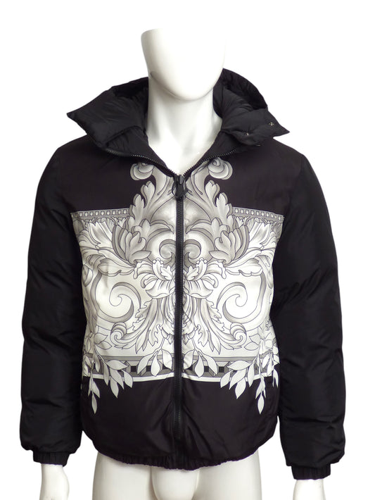 VERSACE- NWT Reversible Renaissance Puffer Coat, Size Med