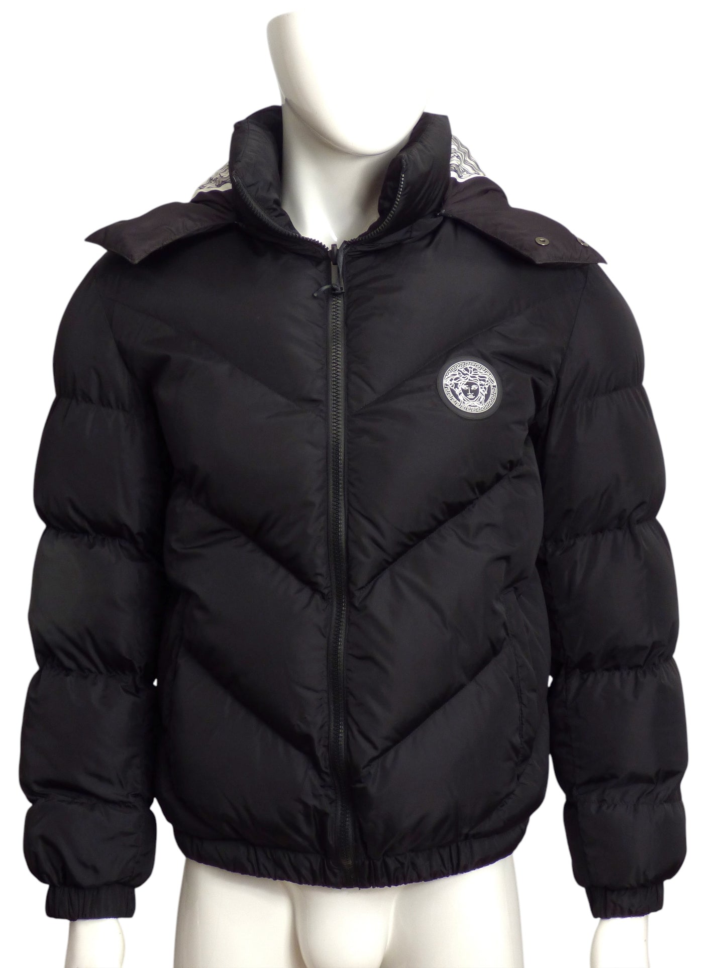 VERSACE- NWT Reversible Renaissance Puffer Coat, Size Med