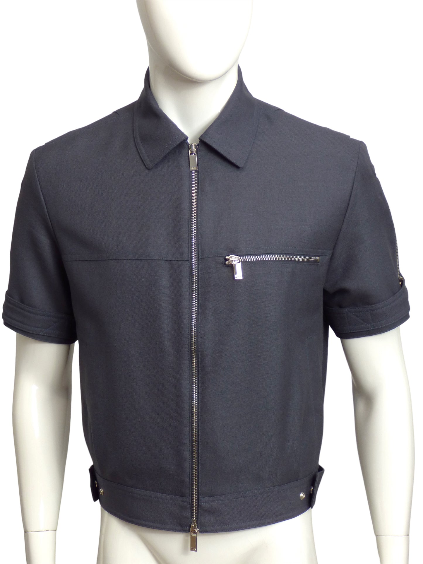 DIOR- 2020 Slate Wool S/S Shirt-Jack, Size Medium