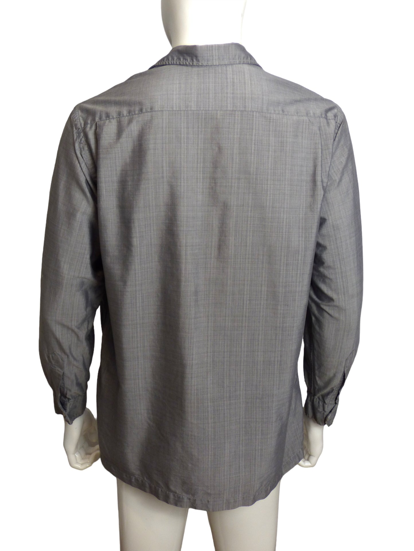 1950s Gray Cotton Shirt, Size Large