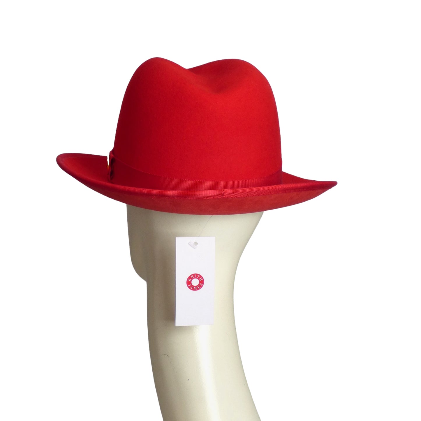 KEITH JAMES- NWT Red Wool Felt Fedora, Size XL