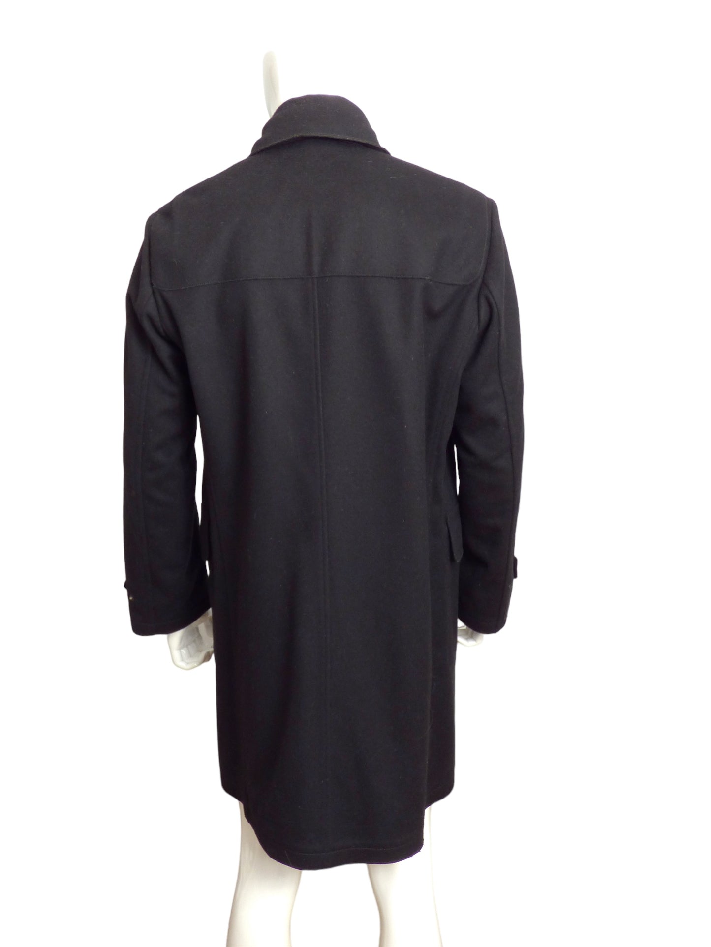 PRADA- 2007 Black Wool Overcoat, Size XL