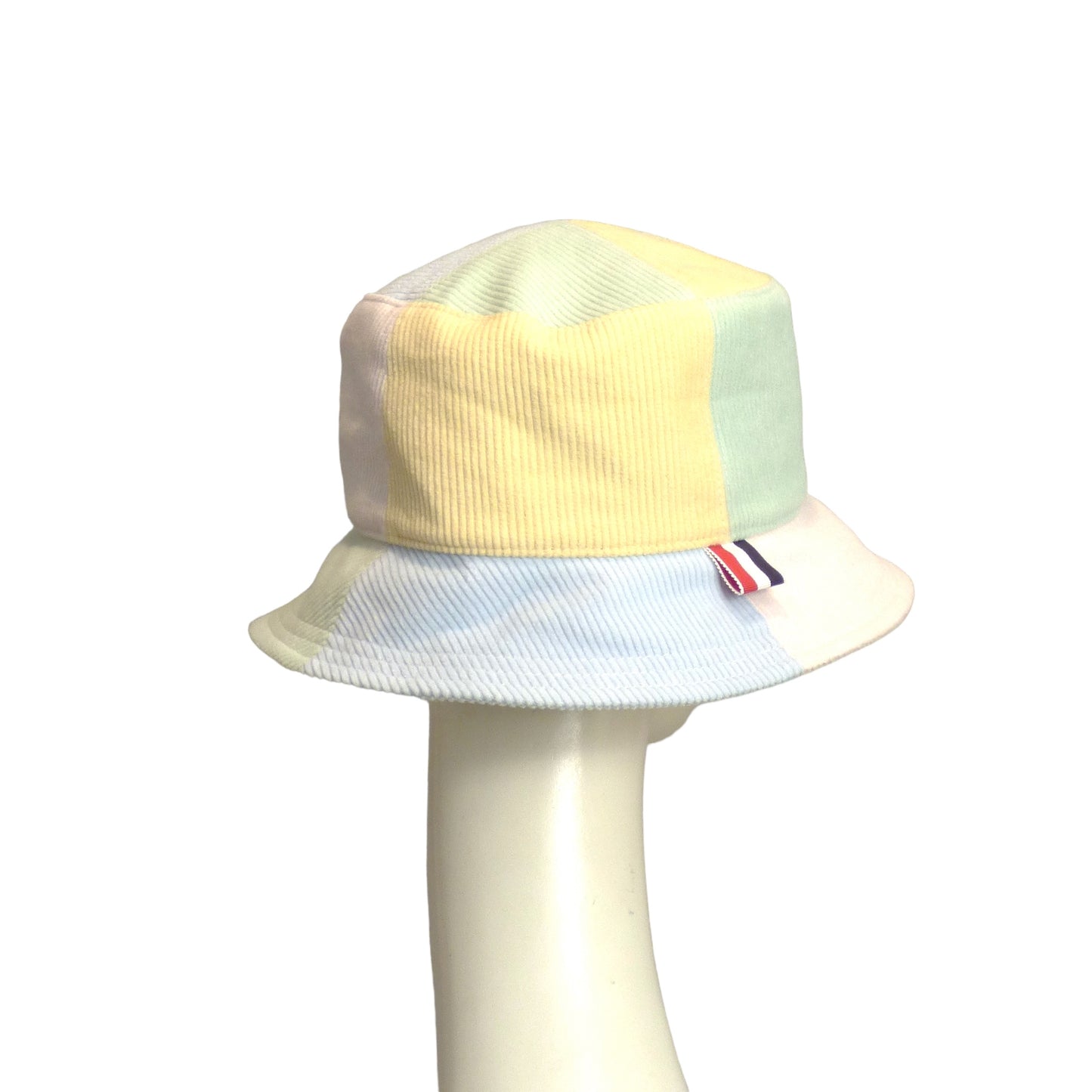 THOM BROWNE- 2023 Logo Patch Corduroy Bucket Hat, Size Large