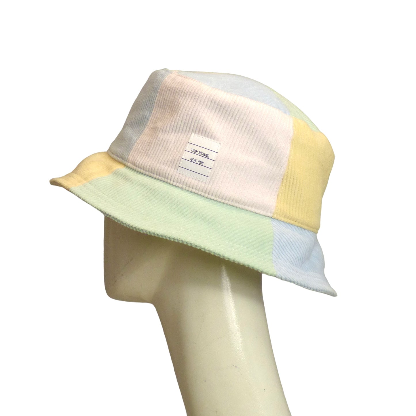 THOM BROWNE- 2023 Logo Patch Corduroy Bucket Hat, Size Large