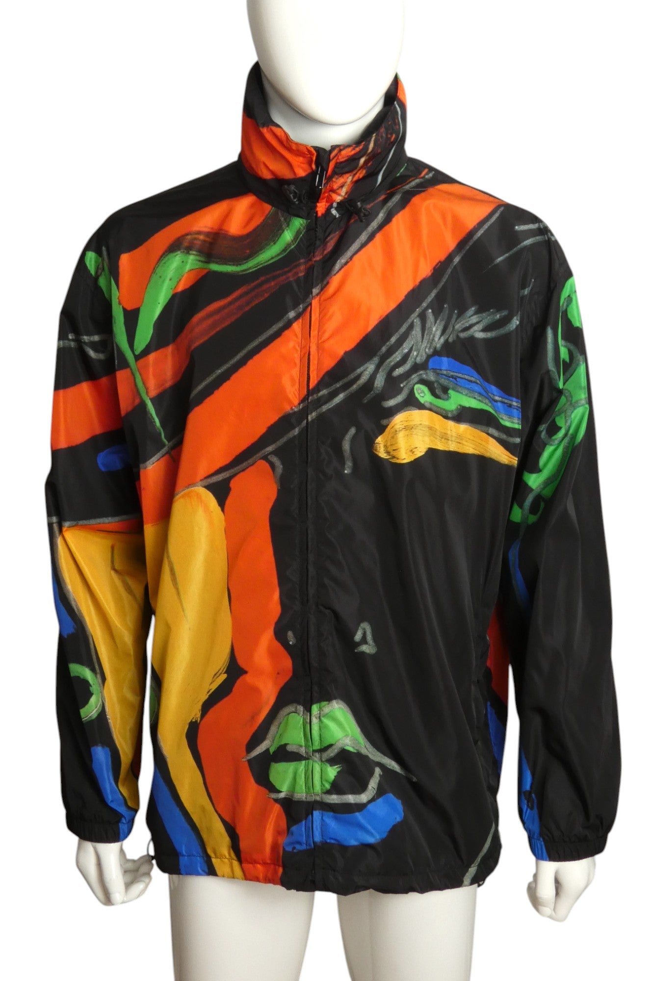 MOSCHINO COUTURE!- NWT 2023 Multi Color Nylon Jacket, Size Large