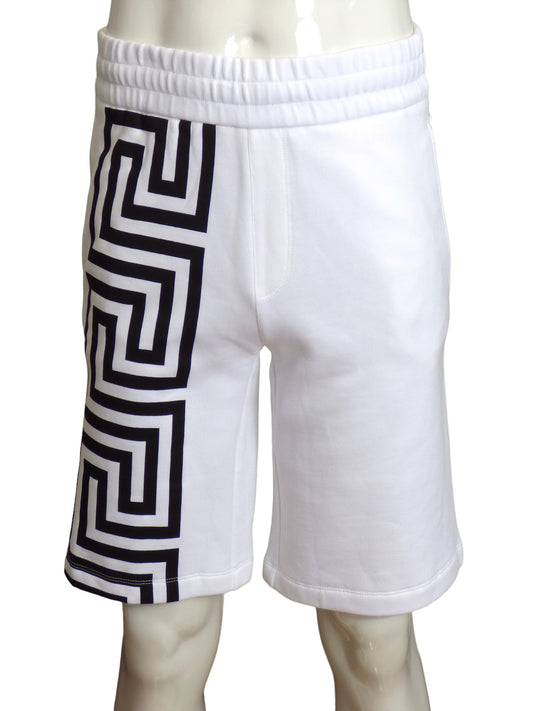 VERSACE- NWT 2022 White Cotton Logo Shorts, Size XS