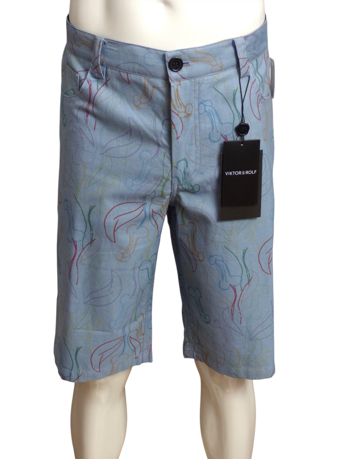 VIKTOR & ROLF- NWT Graphic Cotton Print Shorts, Size XL