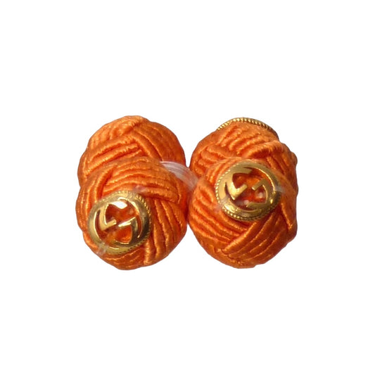 GUCCI- Orange Knotted Logo Cufflinks