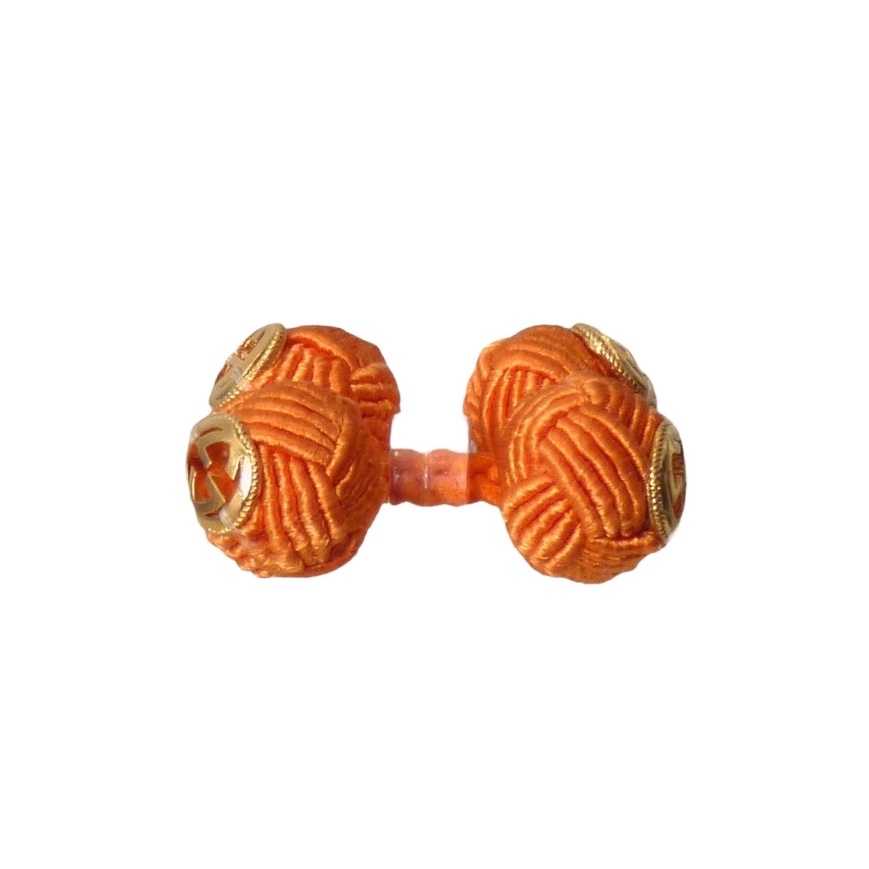 GUCCI- Orange Knotted Logo Cufflinks