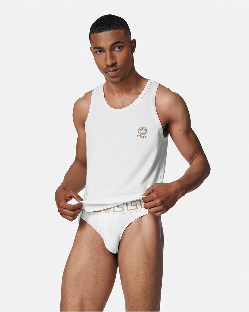 VERSACE- NIB White Thong, Multiple Sizes Available