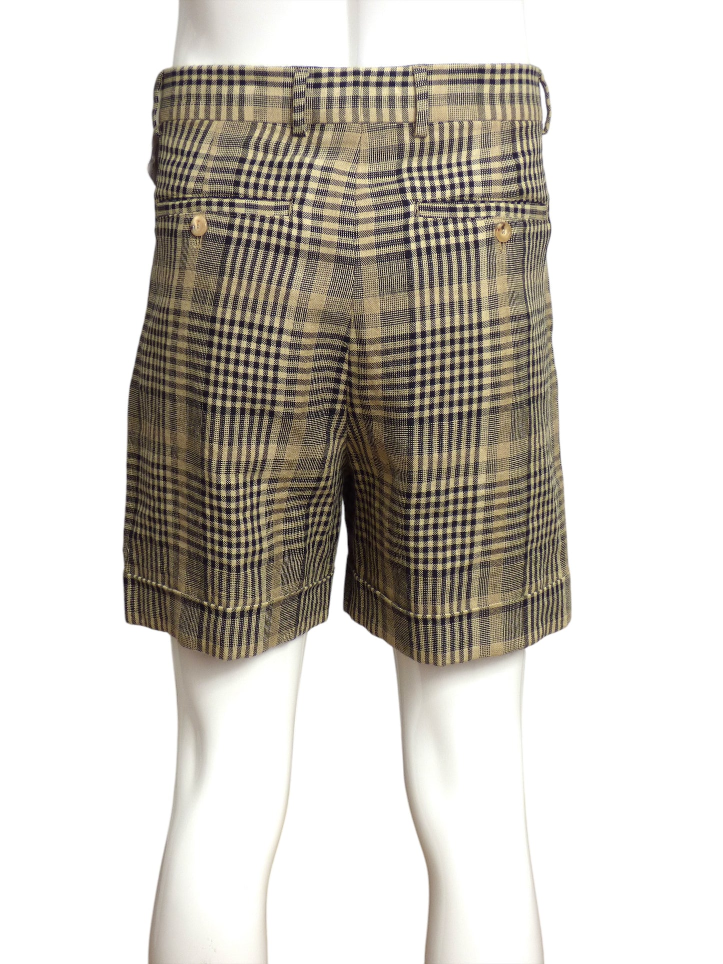 GUCCI- NWT 2022 Wool Plaid Shorts, Waist 30"