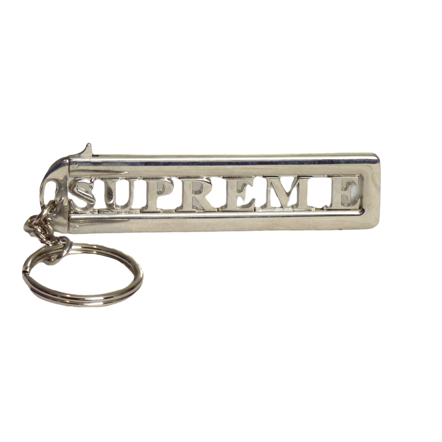 SUPREME-NWT Silver Slide Keychain