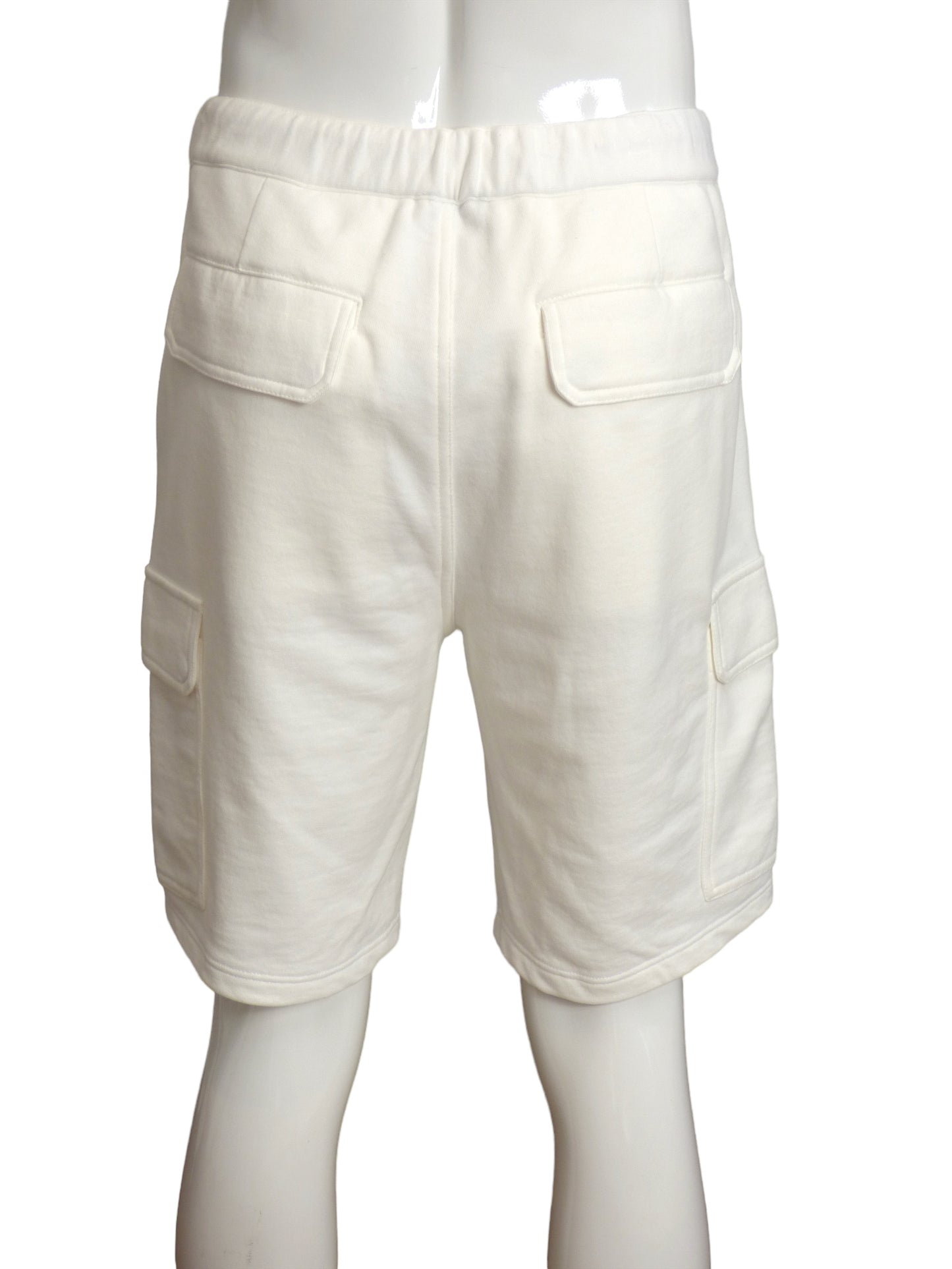 BRUNELLO CUCINELLI- Ivory Cotton Jersey Shorts, Size Large