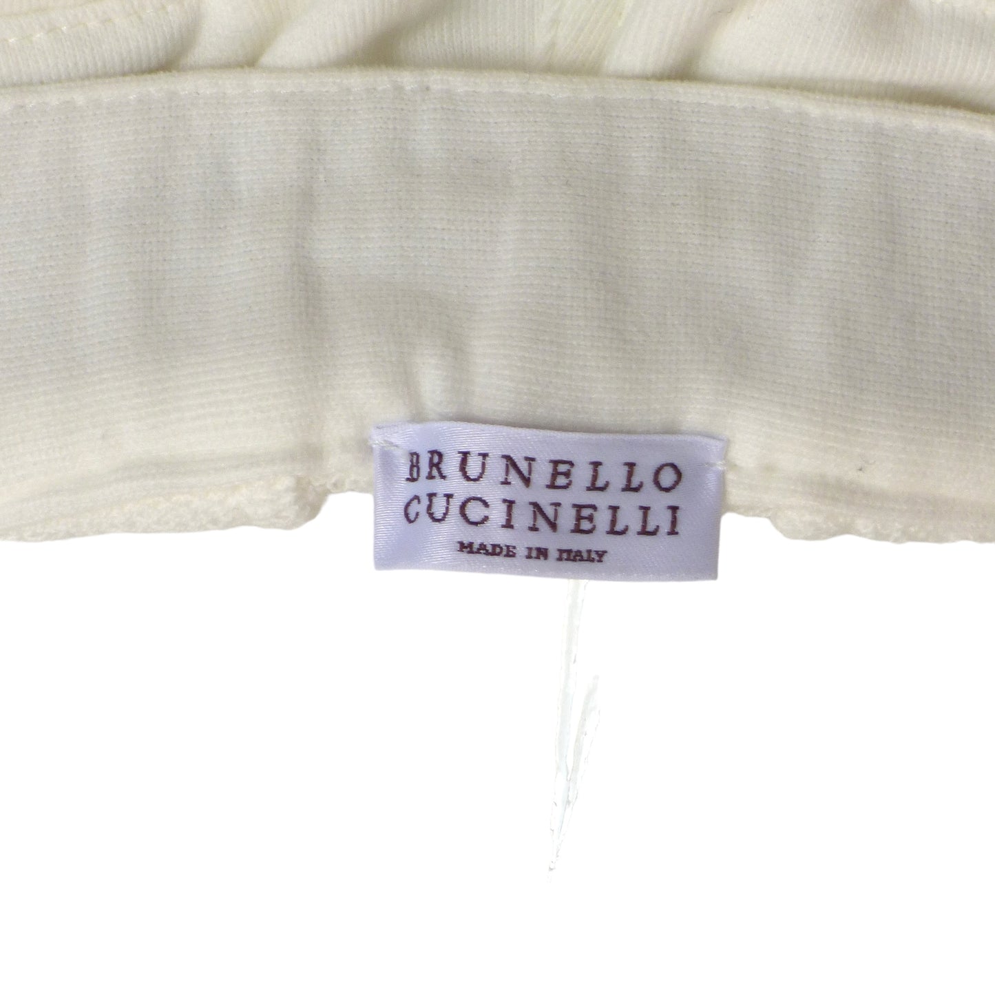 BRUNELLO CUCINELLI- Ivory Cotton Jersey Shorts, Size Large