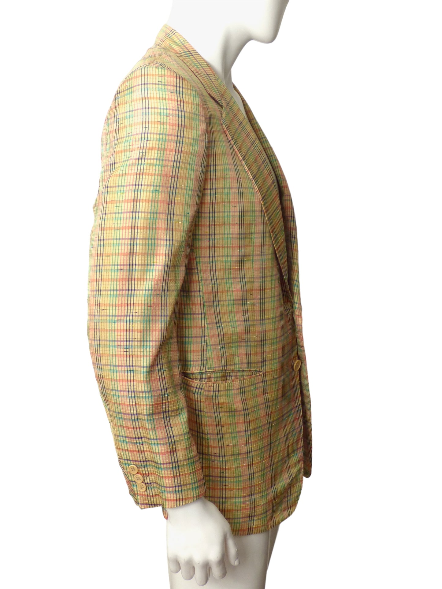 GIVENCHY- 1980s Silk Windowpane Blazer, Size Large