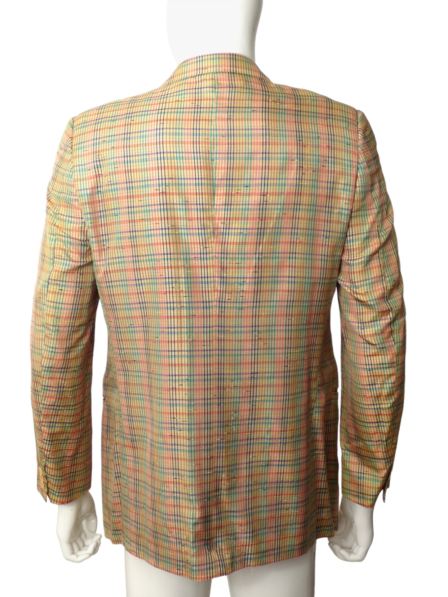 GIVENCHY- 1980s Silk Windowpane Blazer, Size Large