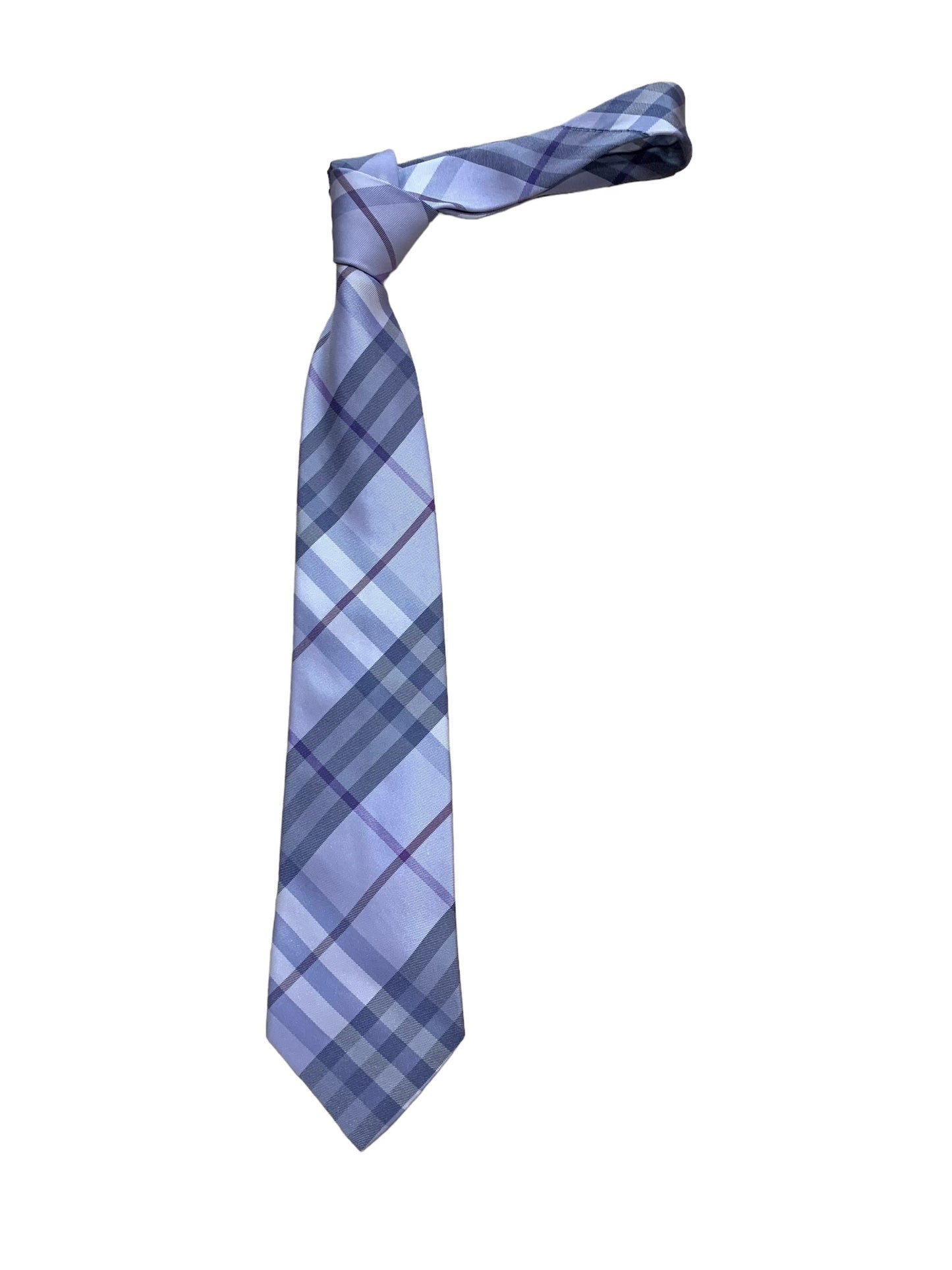 BURBERRY- Purple Plaid Silk Tie