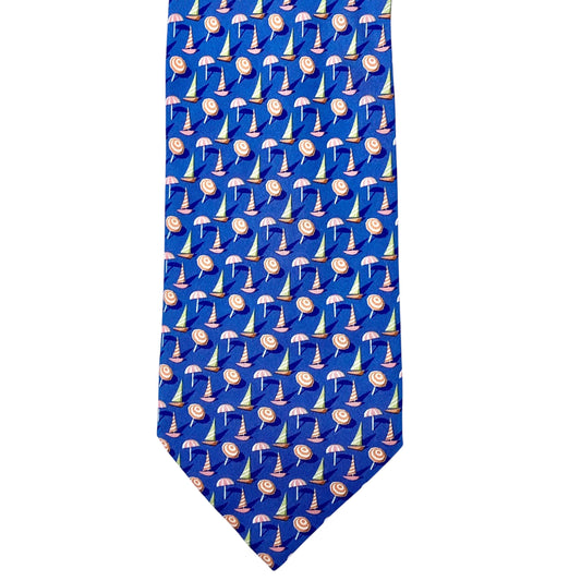 Sailboat Print Silk Tie