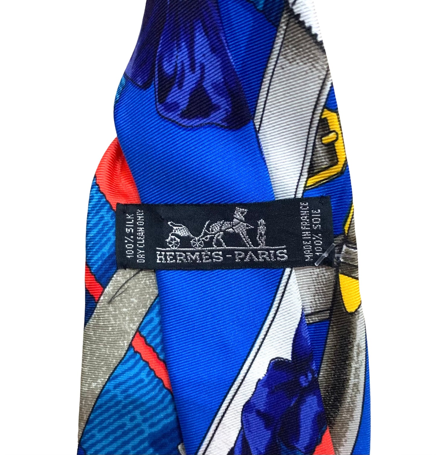 HERMES- Vibrant Silk Equestrian Print Tie