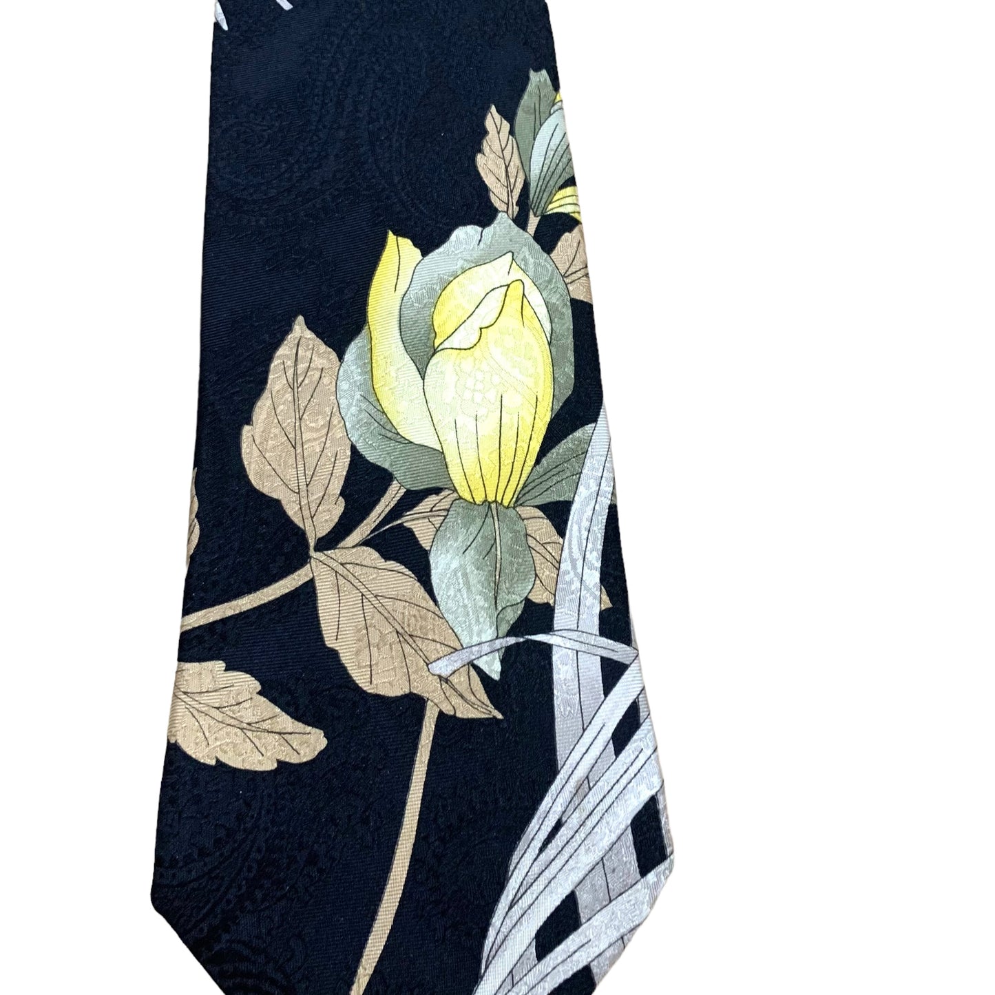 LEONARD- 1990's Floral Silk Print Tie