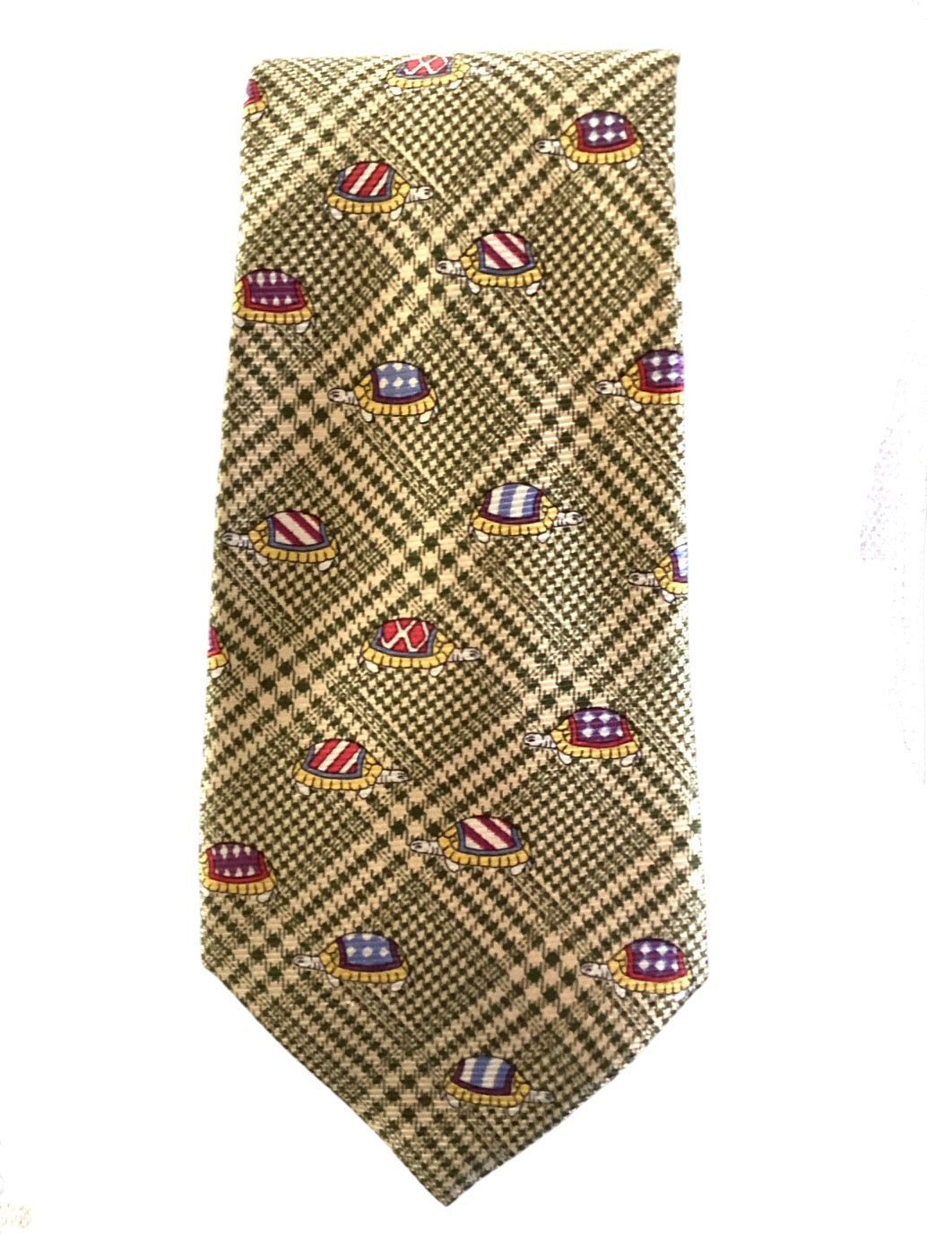 Turtle Print Silk Tie