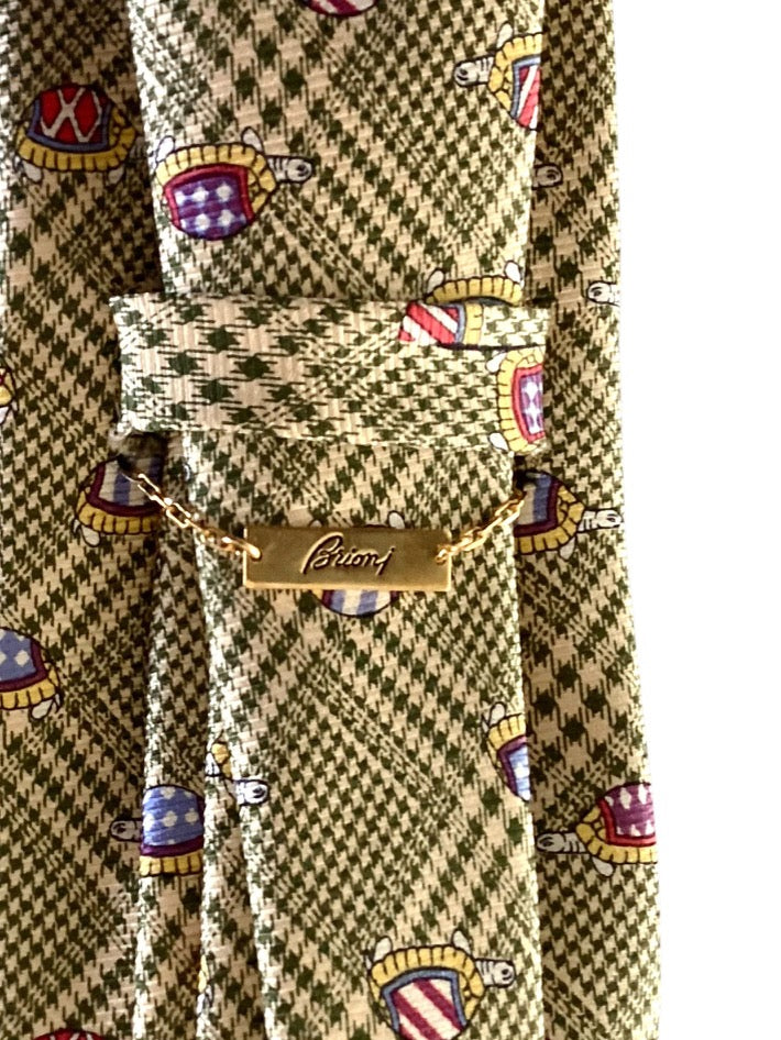 Turtle Print Silk Tie