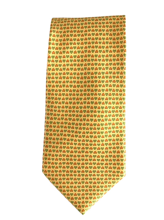 Heart Print Silk Tie