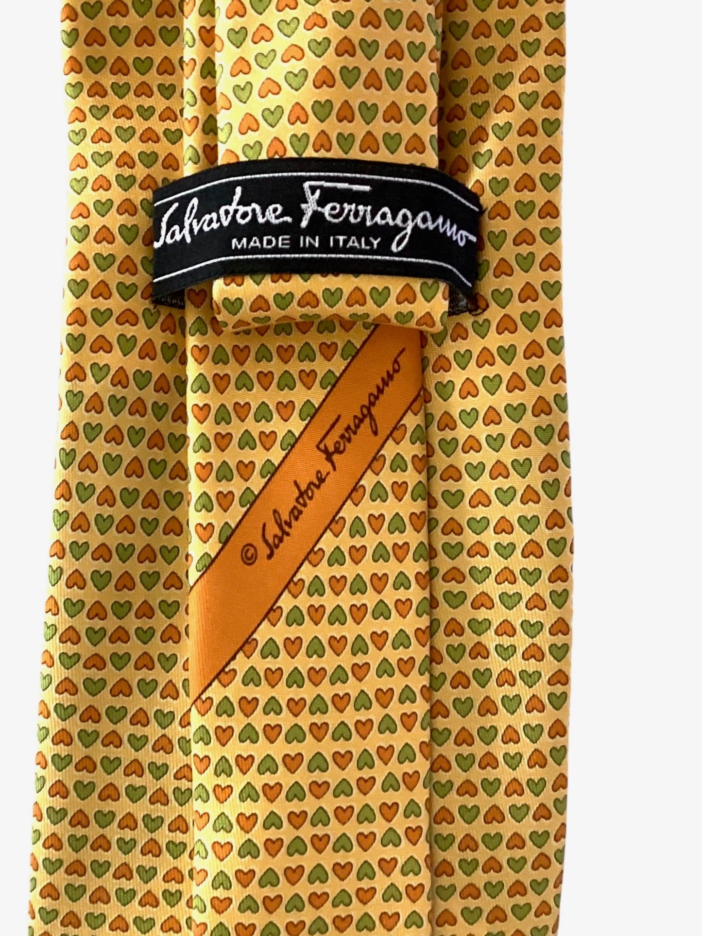 Heart Print Silk Tie