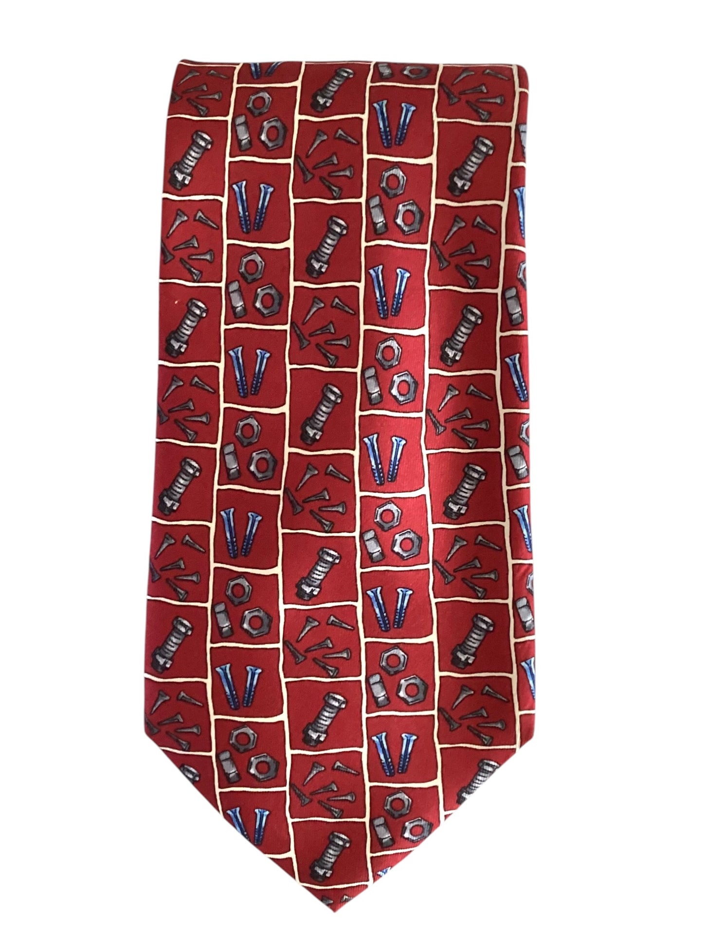 Nuts & Bolts Printed Silk Tie