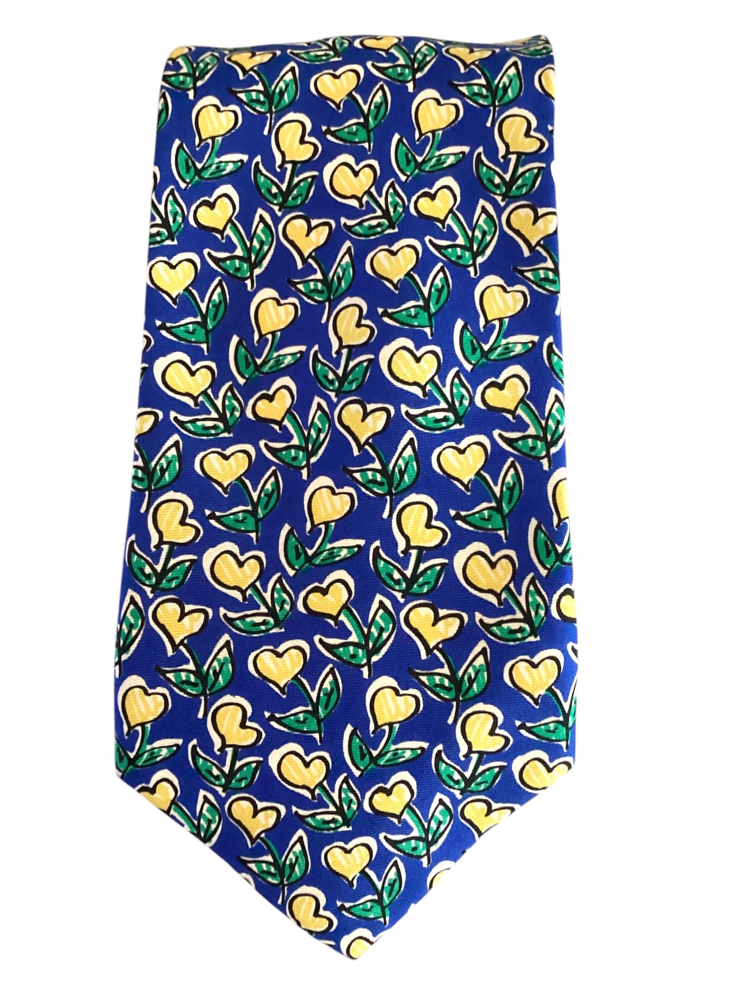 Floral Hearts Print Tie