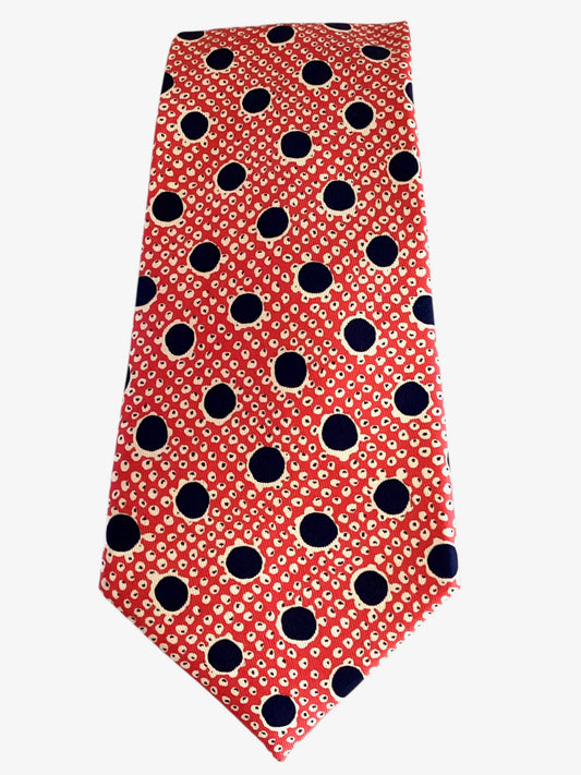 Red Silk Print Tie
