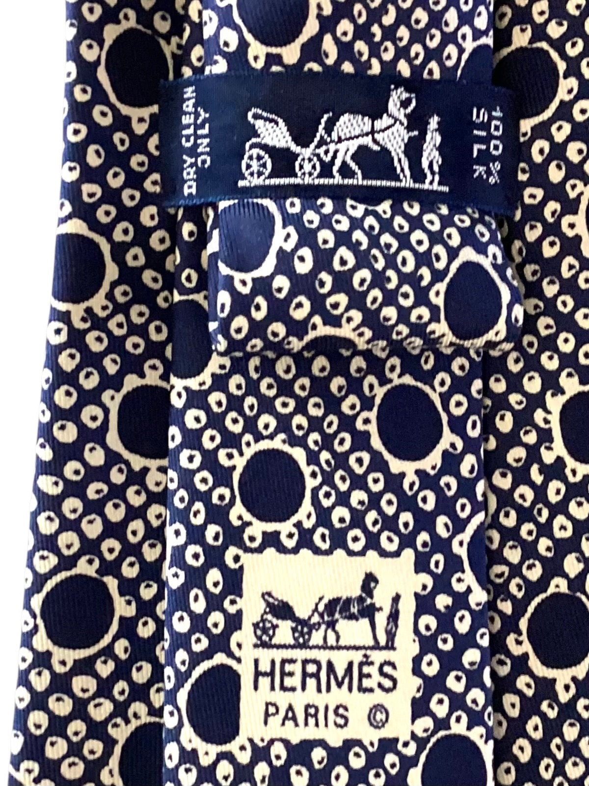 Navy Silk Print Tie