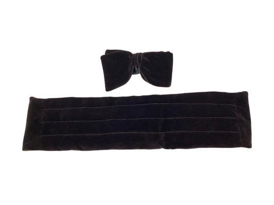 1970s Velvet Cummerbund & Bowtie