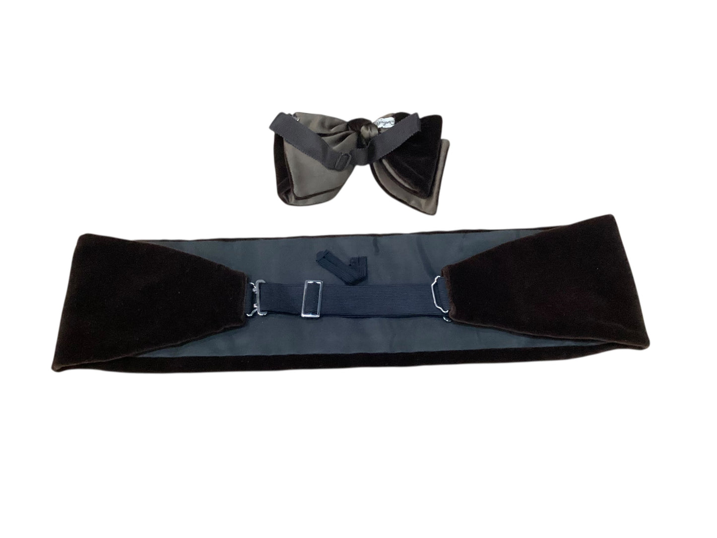 1970s Velvet Cummerbund & Bowtie