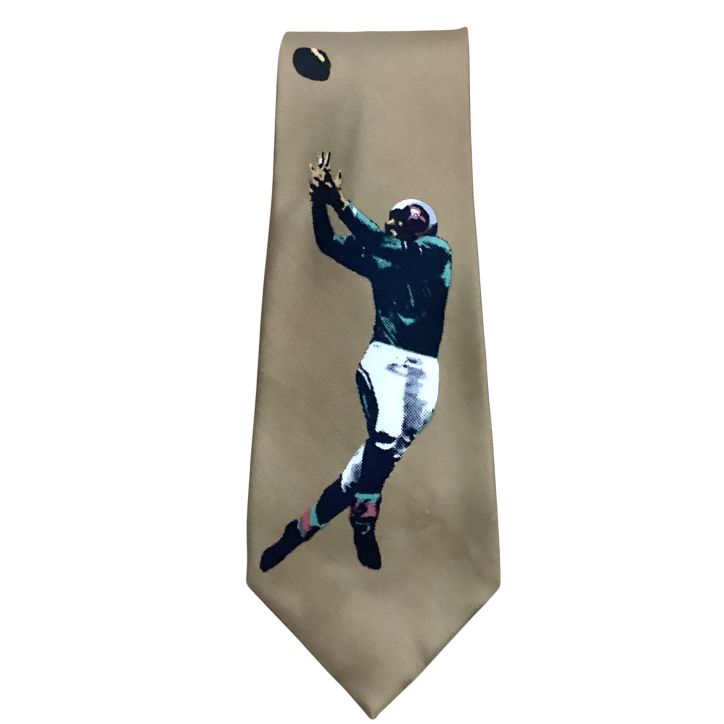 1990s Football Print Silk Tie