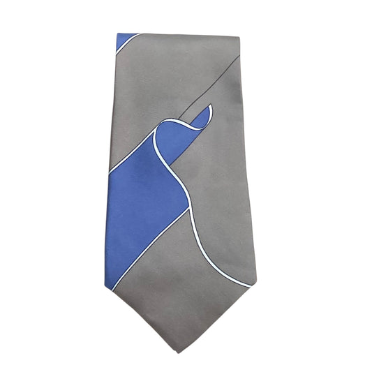 1990s Wavy Stripe Silk Tie
