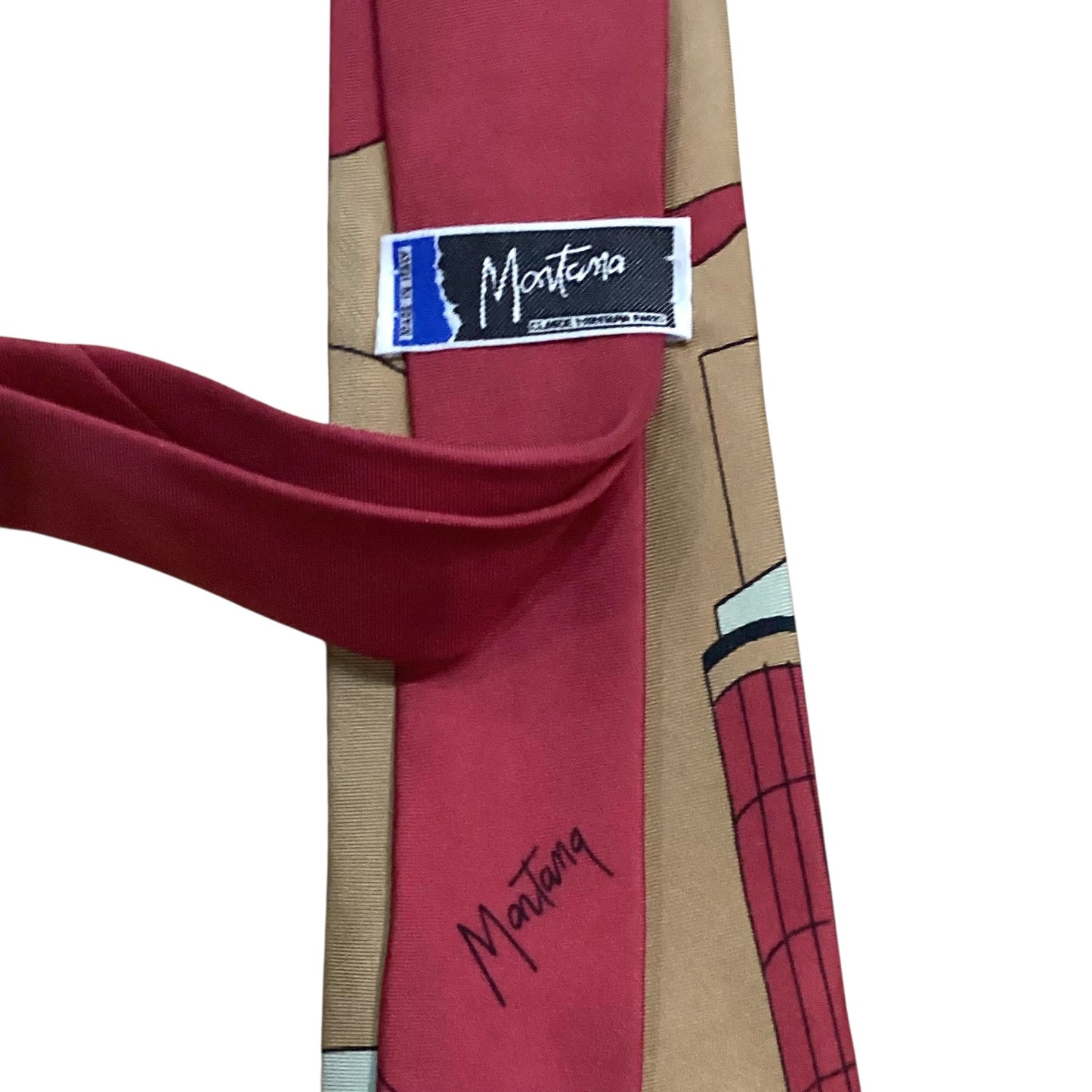 1990s Architecture Print Silk Tie