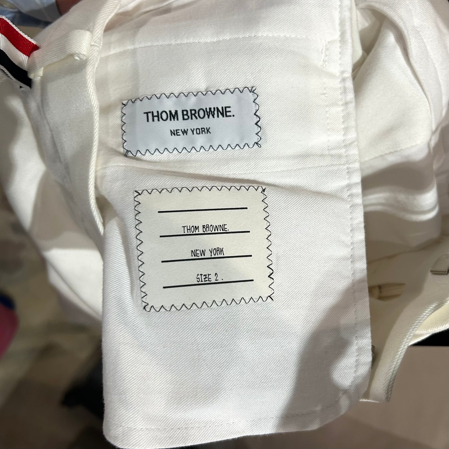 THOM BROWNE- NWT 2022  Ivory Cotton Floral Trousers, W-32