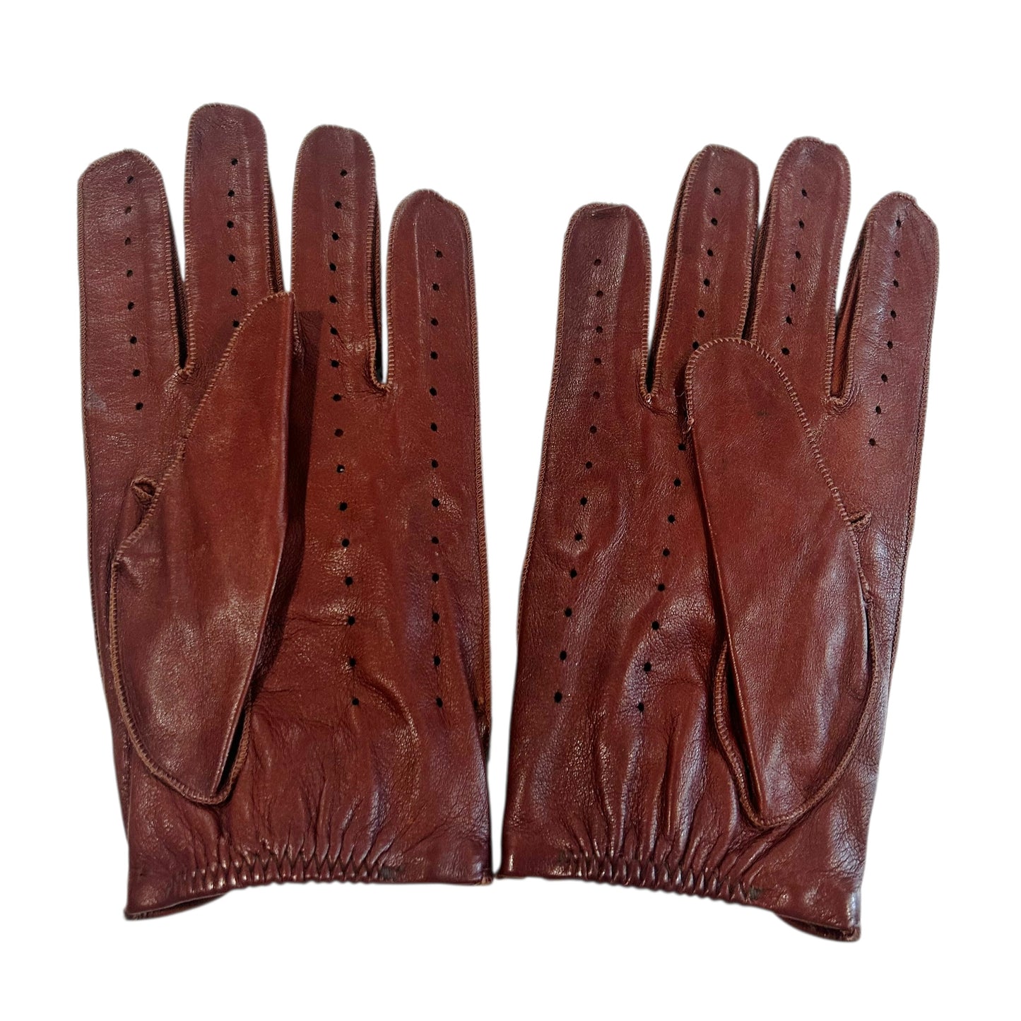 Leather Driving Gloves, Size Large
