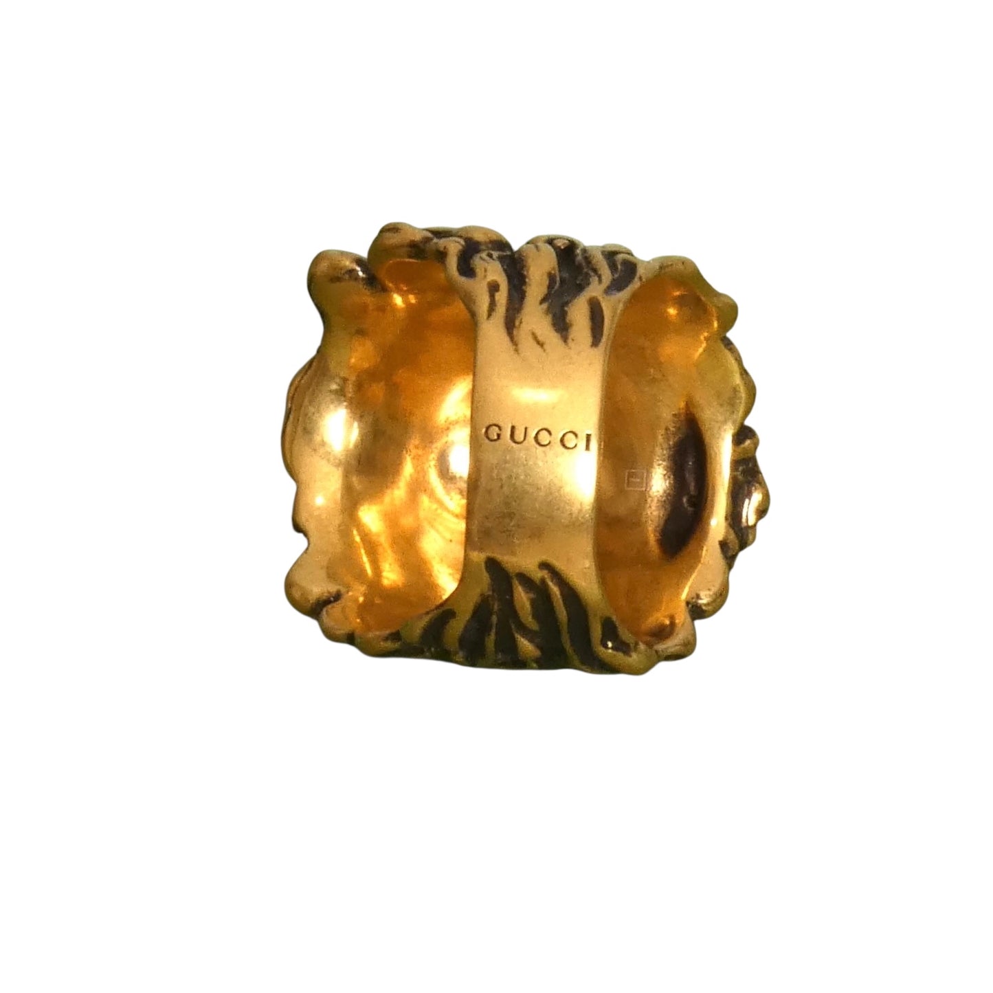GUCCI- NWT Gold Lions Head Ring, Size 23
