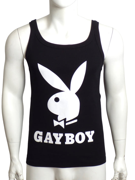 MOSCHINO COUTURE! x PLAYBOY- NWT 2019 "Gayboy" Black Tank Top, Size Large