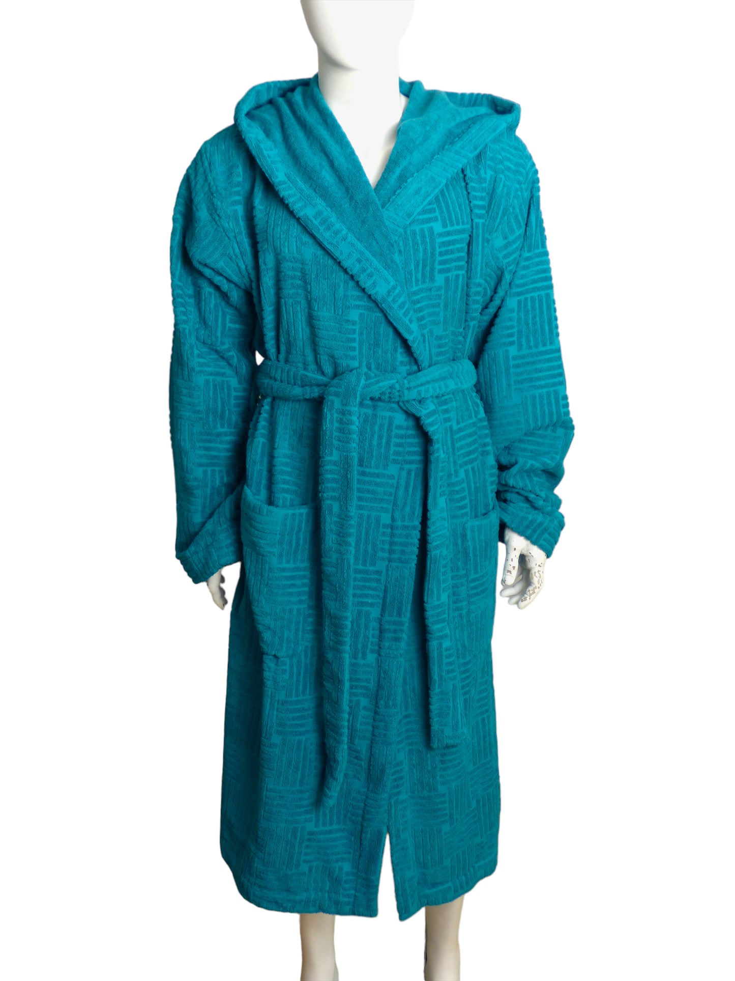 BOTTEGA VENETA- NWT Teal Intreccio Cabana Robe, Size Large