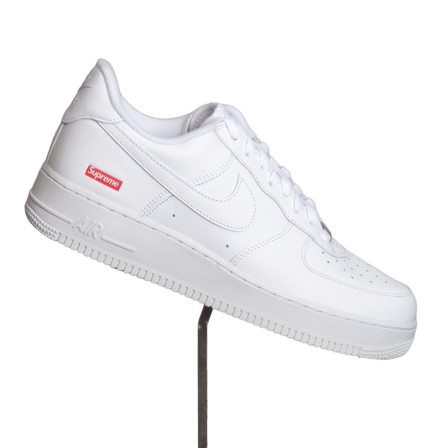 SUPREME X NIKE- NIB White Leather Air Force 1 Sneakers, Multiple Sizes Available