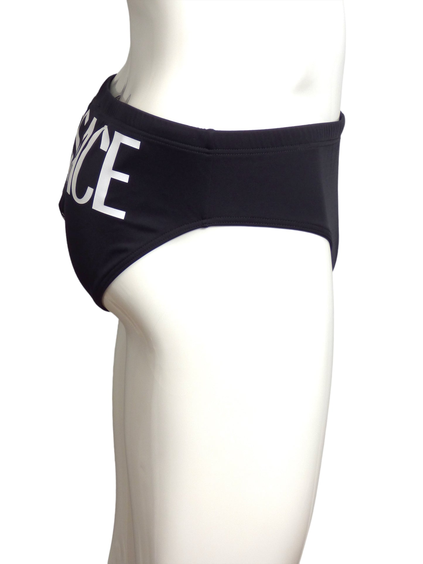 VERSACE-NWT Black Knit Logo Bikini Swimsuit, Size 2XL