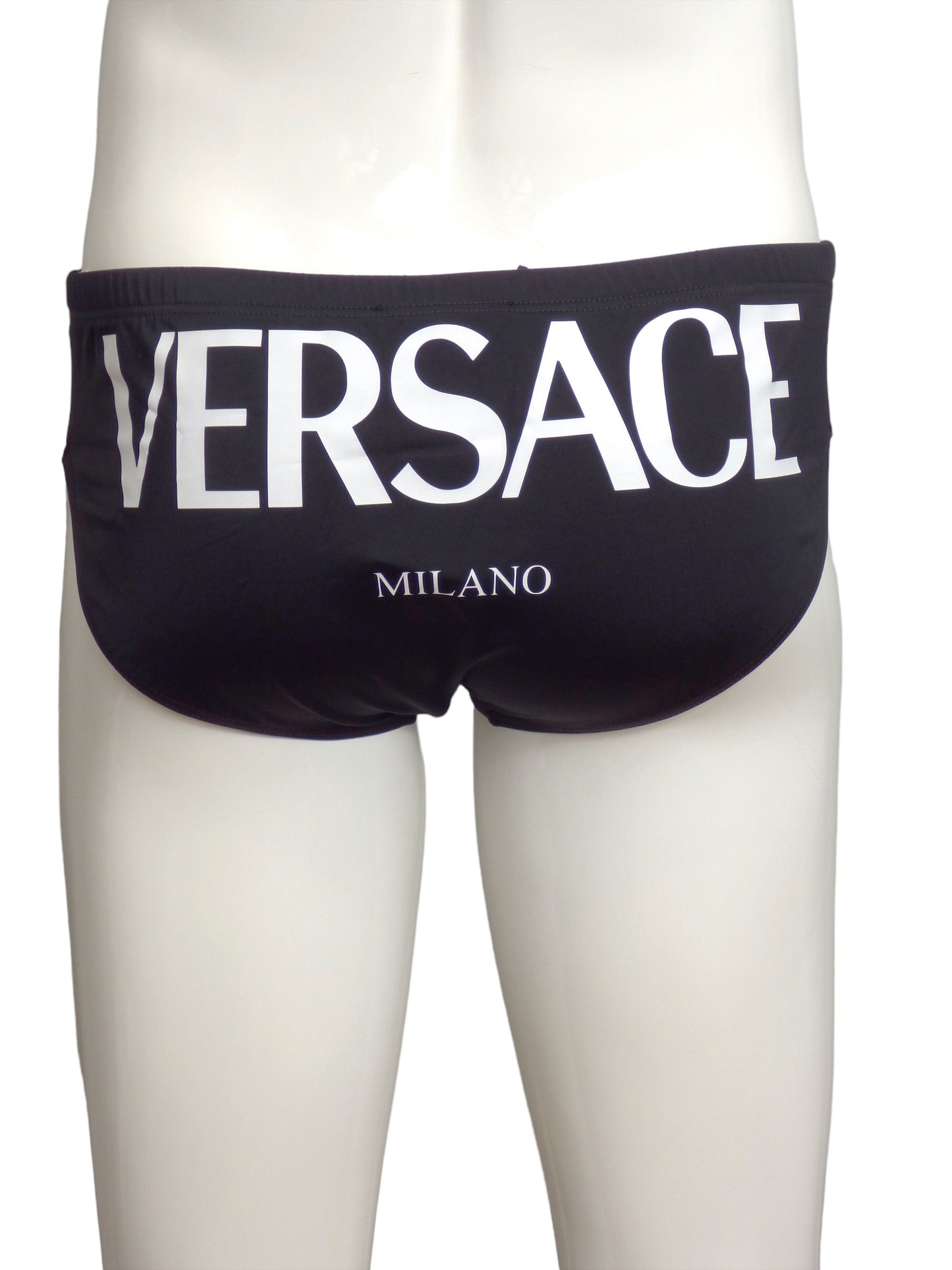 VERSACE-NWT Black Knit Logo Bikini Swimsuit, Size 2XL